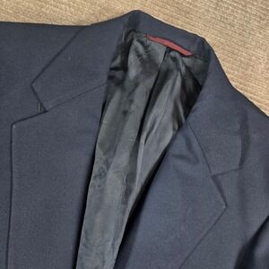 Hart Schaffner & Marx Mens 40R Navy Blue Texturized Woven Two-Button Blazer